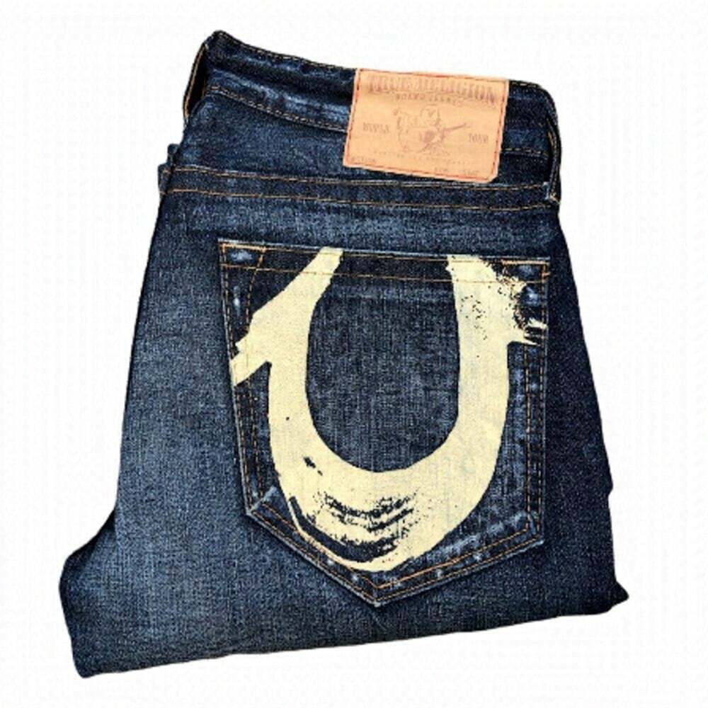 Vintage 2004-2008 True Religion Jeans Size 33 Yellow Horshoe